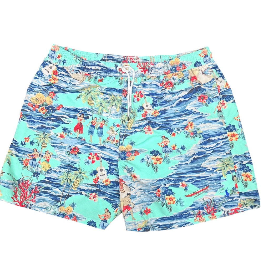 Polo Ralph Lauren Swim Trunks Mens 3XL Hawaiian Tropical Luau Beach Summer